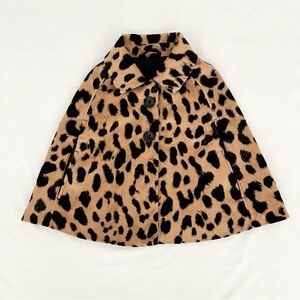 BabyGap Girl's Leopard Print Cape 4Y Toddler Arm Holes Pockets Formal Dressy